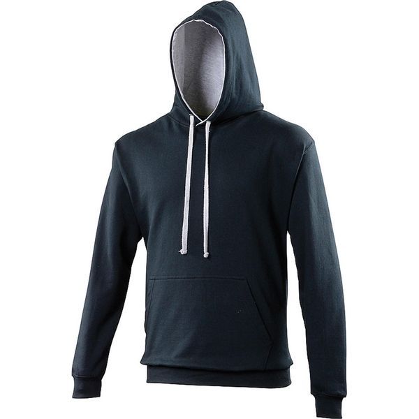 Pullover Con Cappuccio Awdis / Felpa Con Cappuccio RW165 (2XL) (Blu Scuro/Grigio Screziato)-image