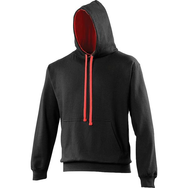 Maglia Con Cappuccio Awdis / Felpa Con Cappuccio RW165 (L) (Nero/Rosso Fuoco)-image