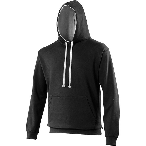 Awdis Pullover Con Cappuccio / Felpa Con Cappuccio RW165 (2XL) (Nero/Grigio Screziato)-image