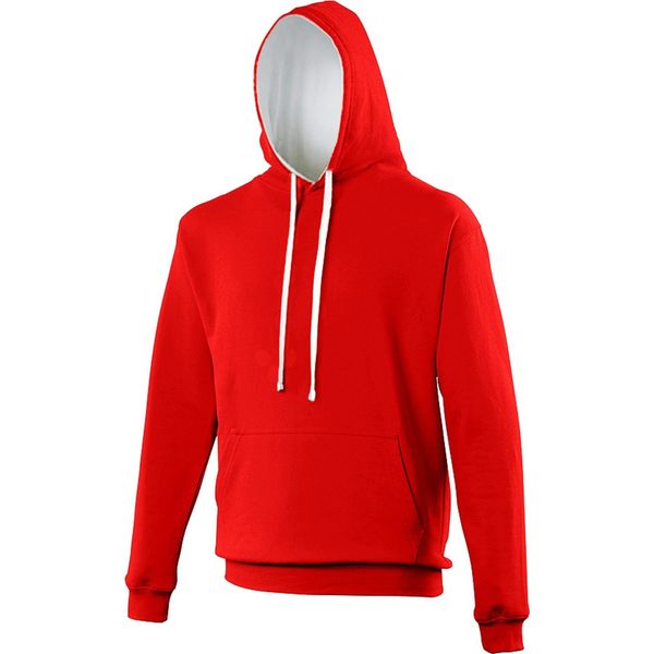 Maglia Con Cappuccio Awdis / Felpa Con Cappuccio RW165 (Xl) (Rosso Fuoco/Bianco Artico)-image