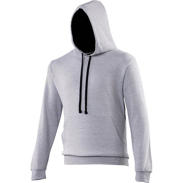 Awdis Pullover Con Cappuccio / Felpa Con Cappuccio RW165 (Xl) (Grigio Screziato/Nero)-image