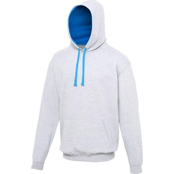 Felpa Con Cappuccio Awdis RW165 (M) (Grigio Screziato/Blu Zaffiro)-image
