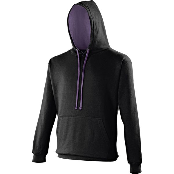 Felpa Con Cappuccio Awdis / Felpa Con Cappuccio RW165 (S) (Nero/Viola)-image