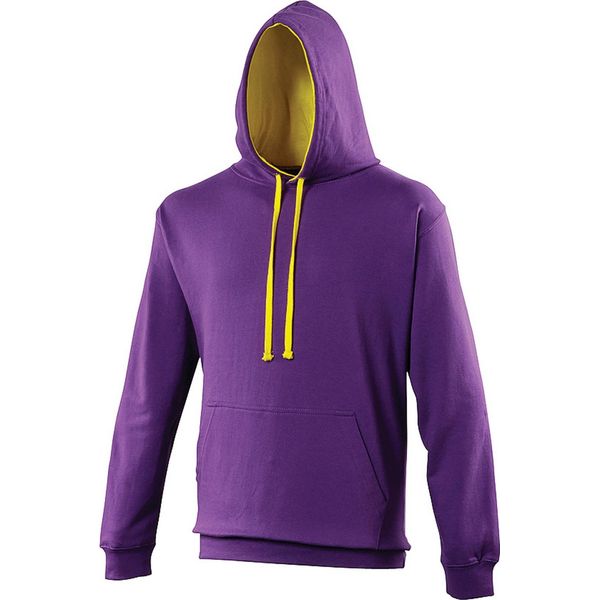 Felpa Con Cappuccio Awdis / Felpa Con Cappuccio RW165 (M) (Viola/Giallo Sole)-image