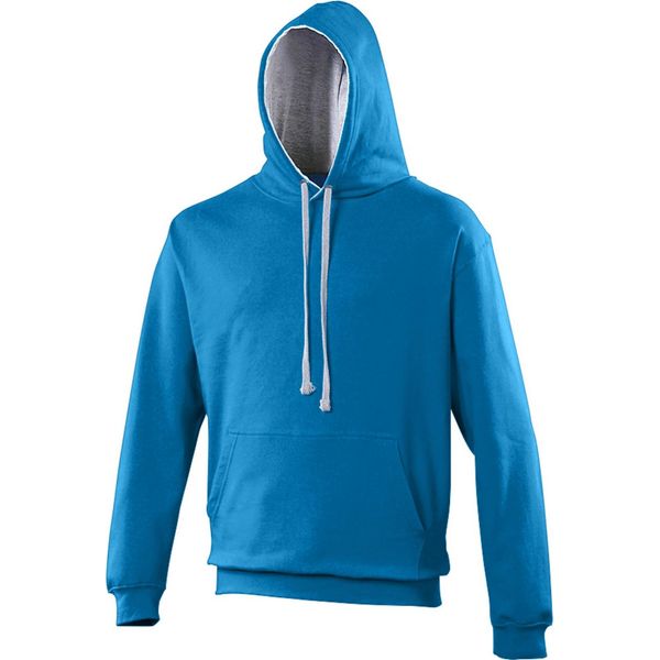 Pullover Con Cappuccio Awdis / Felpa Con Cappuccio RW165 (Xl) (Blu Zaffiro/Grigio Screziato)-image