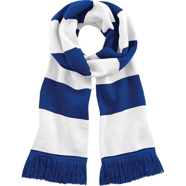 Sciarpa Invernale Beechfield Varsity Unisex RW2031 (Taglia Unica) (Blu Reale/Bianco)-image