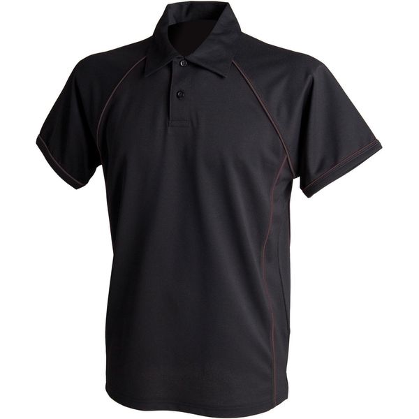 Polo Sportiva Finden & Hales Da Uomo, Manica Corta RW427 (M) (Nero/Nero)-image