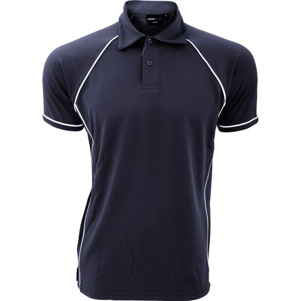 Polo Sportiva Finden & Hales Da Uomo, Manica Corta RW427 (2XL) (Blu Navy/Bianco)-image