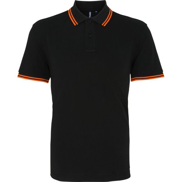 Polo Asquith & Fox Da Uomo, Manica Corta RW4809 (3XL) (Nero/Arancione)-image