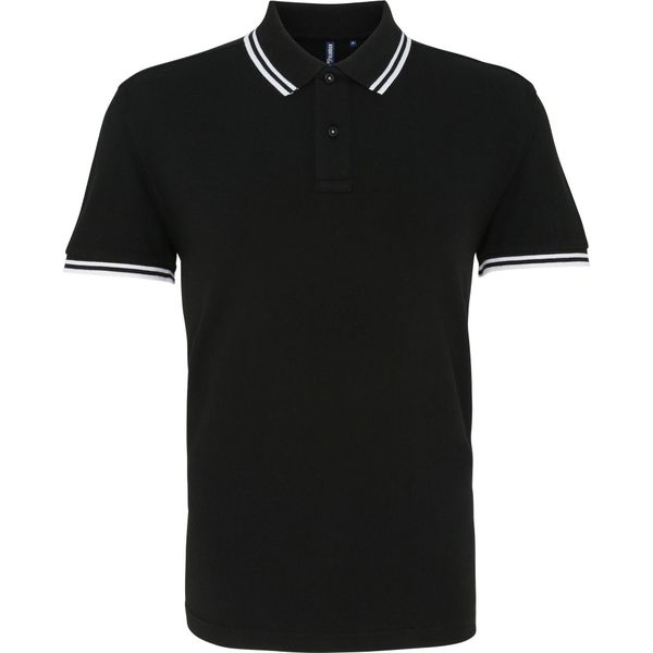 Polo Asquith & Fox Da Uomo, Manica Corta RW4809 (Xl) (Nero/Bianco)-image