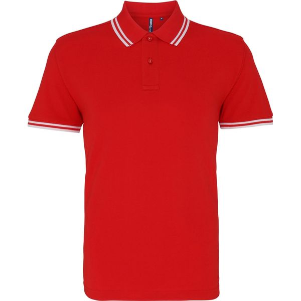 Polo Asquith & Fox Da Uomo, Manica Corta RW4809 (2XL) (Rosso/Bianco)-image