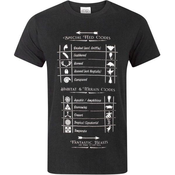 Fantastic Beasts And Where To Find Them Herren T-Shirt Special Feed Codes NS4359 (L) (Schwarz)-image