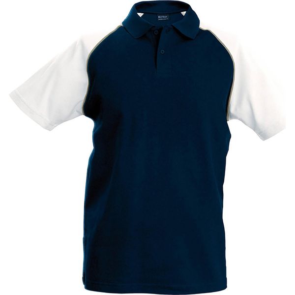 Polo Kariban Da Uomo Con Colori A Contrasto RW702 (Medium) (Blu Navy/Grigio Chiaro/Bianco)-image
