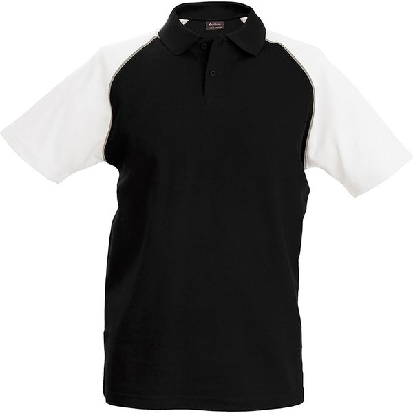 Polo Kariban Da Uomo Con Colori A Contrasto RW702 (Large) (Nero/Grigio Chiaro/Bianco)-image