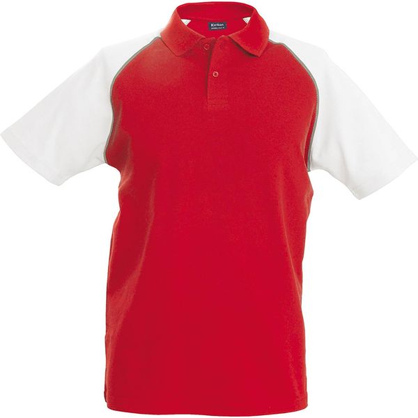 Polo Kariban Da Uomo Con Colori A Contrasto RW702 (S) (Rosso/Grigio Chiaro/Bianco)-image
