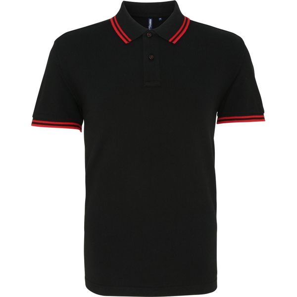 Polo Asquith & Fox Da Uomo, Manica Corta RW4809 (L) (Nero/Rosso)-image