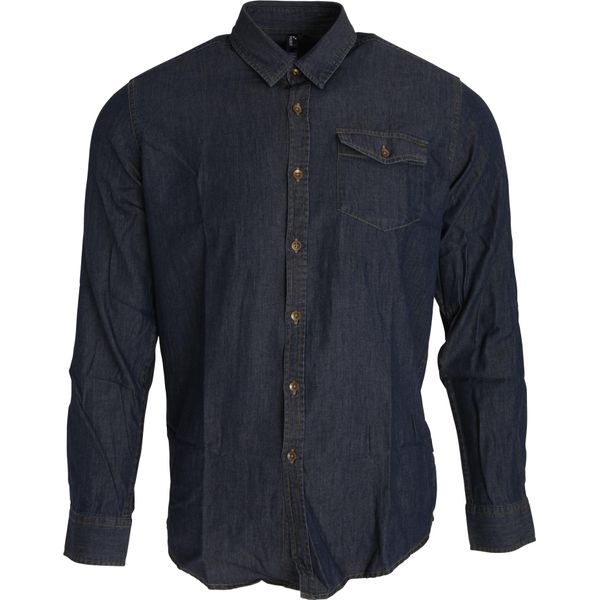 Camicia Premier Da Uomo In Denim Con Cucitura A Manica Lunga RW5593 (2XL) (Indigo Denim)-image