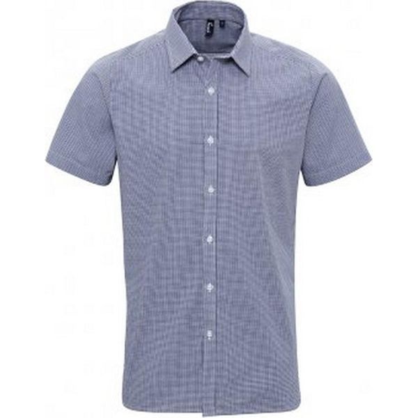Camicia Premier Da Uomo A Quadri Vichy, Manica Corta PC3100 (L) (Blu Navy/Bianco)-image