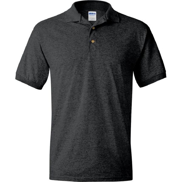 Polo Gildan Dryblend Da Uomo, Manica Corta BC496 (M) (Grigio Scuro Screziato)-image