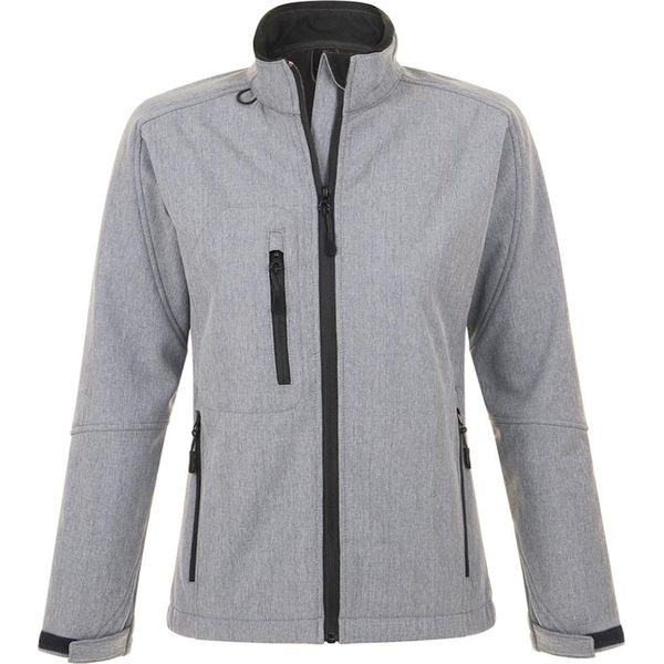 Sols Giacca Softshell Roxy Da Donna, Traspirante, Antivento, Idrorepellente PC348 (Xl) (Grigio Screziato)-image