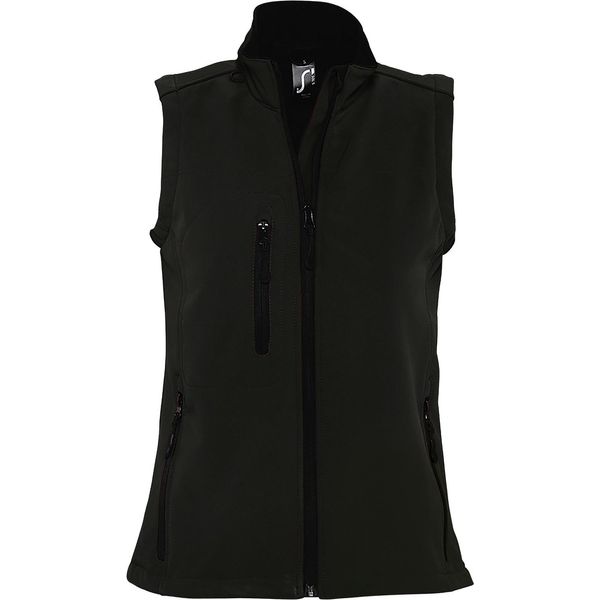 Sols Donna Rally Softshell Bodywarmer / Softshell Waistcoat PC350 (Large) (Nero)-image
