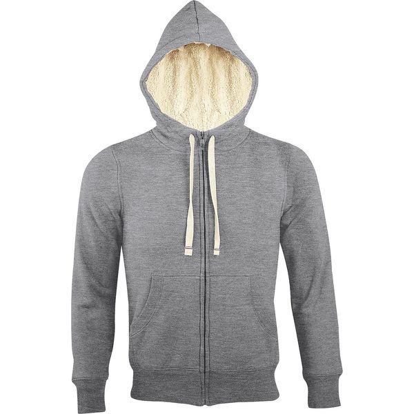 Sols Sherpa Giacca Con Cappuccio Unisex / Felpa Con Cappuccio Con Zip PC512 (Xxs) (Grigio Screziato)-image