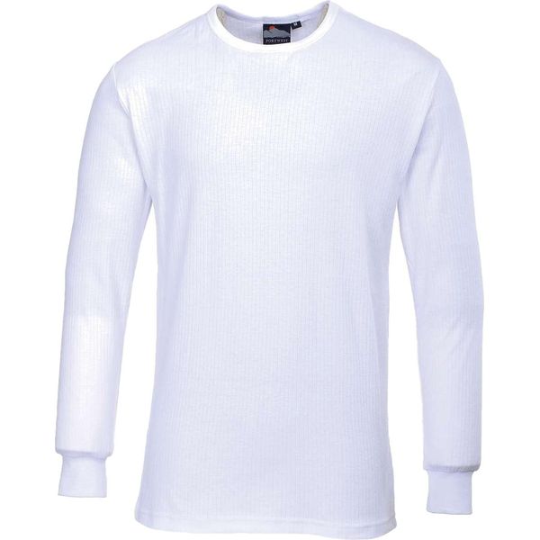 Portwest B123 Uomo Camicia Termica A Maniche Lunghe / Maglia Intima A Maniche Lunghe RW1016 (Large) (Bianco)-image