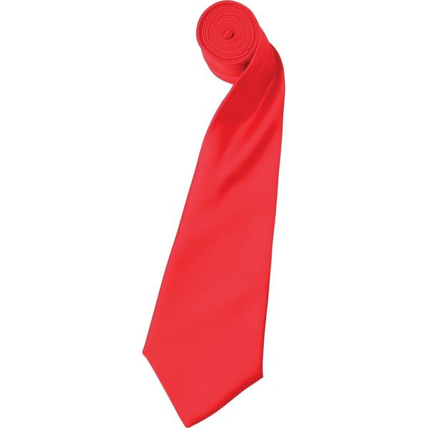 Cravatta Premier In Raso Da Uomo, Tinta Unita RW1152 (Taglia Unica) (Rosso Fragola)-image