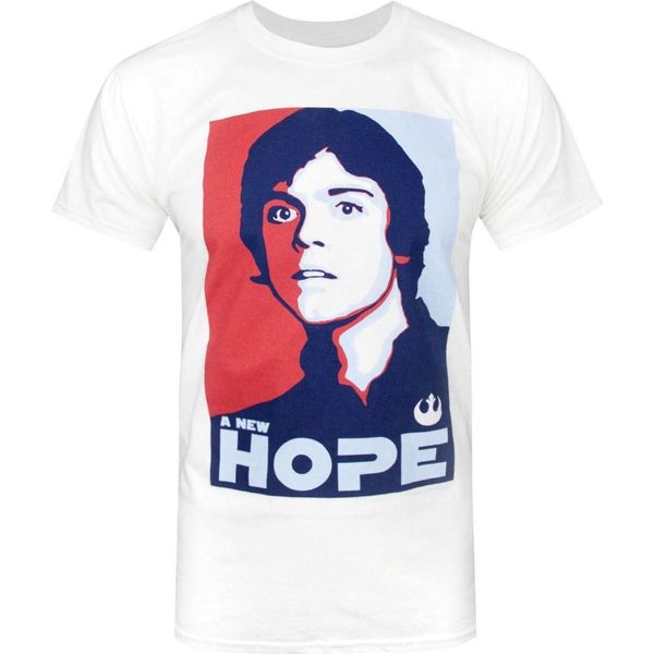 Star Wars Maglietta Ufficiale Uomo Luke Skywalker Una Nuova Speranza NS4756 (S) (Bianco)-image