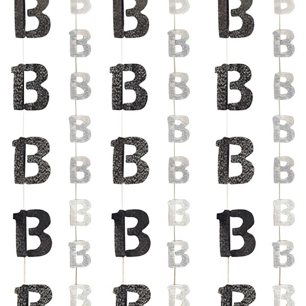 Decorazione Unica Da Appendere Per Feste Con Numero 13, Nero SG5449 (Taglia Unica) (Nero/Argento)-image