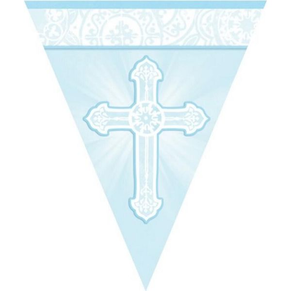 Striscione Per Comunione Amscan Con Croce SG5696 (Taglia Unica) (Blu)-image