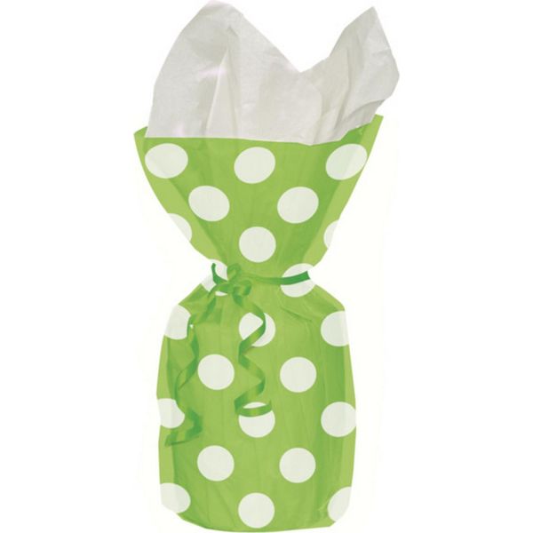 Unique Party Sacchetto In Cellophane Con Motivo A Punti (20 Pezzi) SG5455 (Taglia Unica) (Verde Lime)-image