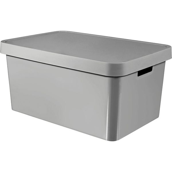 Coperchio Della Scatola Di Immagazzinaggio Curver Infinity, Scatola Di Immagazzinaggio Ordinata Da 45 Litri, Grigio-image