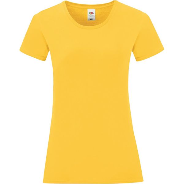 Maglietta Fruit Of The Loom Iconic Da Donna, Manica Corta PC3400 (Xs) (Giallo Sole)-image