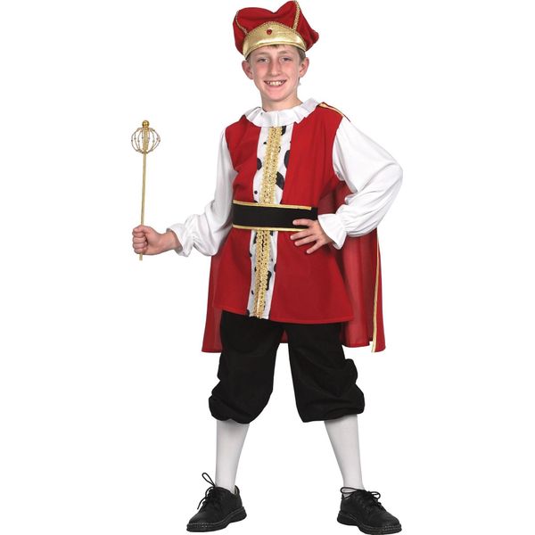 Costume Da Re Medievale Per Bambini Bristol Novelty BN1096 (L) (Rosso/Bianco/Nero/Oro)-image