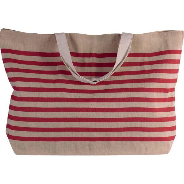 Kimood Juco Borsa Con Manico, Grande PC3520 (Taglia Unica) (Natura/Rosso)-image