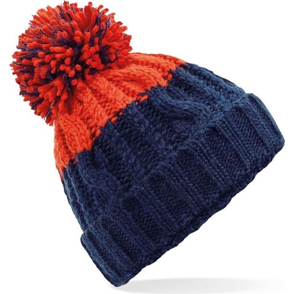 Beechfield Unisex Adulto Apres Beanie RW7276 (Taglia Unica) (Navy/Rosso)-image