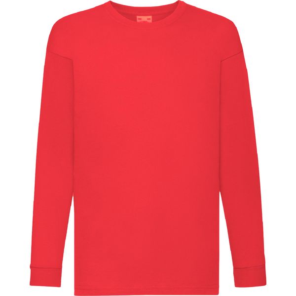 Maglietta Fruit Of The Loom Per Bambini, Manica Lunga (2 Pezzi/Confezione) BC4270 (14-15 Anni (164)) (Rosso)-image