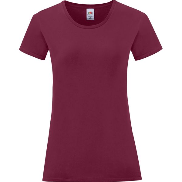 T-Shirt Fruit Of The Loom Donna Iconic, Manica Corta PC3400 (Xl) (Borgogna)-image