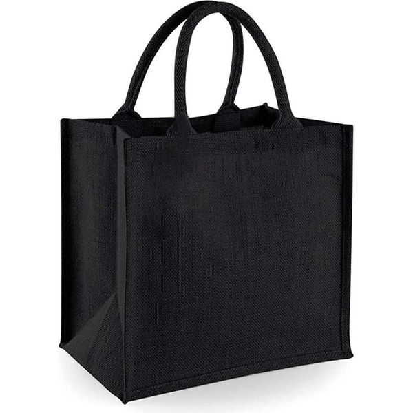 Borsa In Iuta Westford Mill / Borsa Per La Spesa In Iuta, 14 Litri (2 Pezzi/Confezione) BC4512 (Taglia Unica) (Nero/Nero)-image