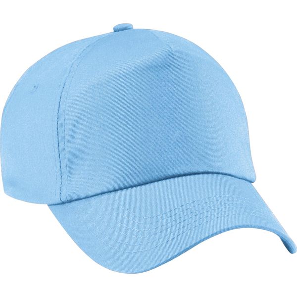Berretto Da Baseball A 5 Pannelli Beechfield Unisex Junior PC2109 (Taglia Unica) (Blu Cielo)-image