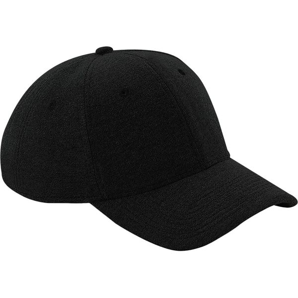Berretto Da Baseball Unisex In Jersey Beechfield BC3685 (Taglia Unica) (Nero)-image