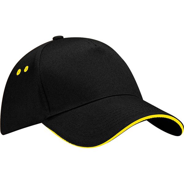 Berretto Da Baseball Beechfield Unisex Ultimate (2 Pezzi/Confezione) RW6700 (Taglia Unica) (Nero/Giallo)-image