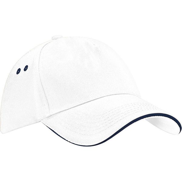 Berretto Da Baseball Beechfield Unisex Ultimate (2 Pezzi/Confezione) RW6700 (Taglia Unica) (Bianco/Blu Navy)-image