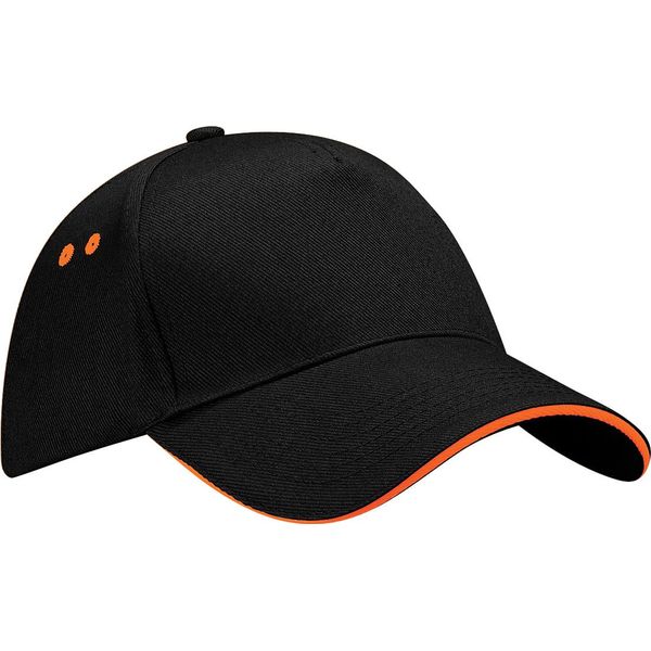 Berretto Da Baseball Beechfield Unisex Ultimate (2 Pezzi/Confezione) RW6700 (Taglia Unica) (Nero/Arancione)-image