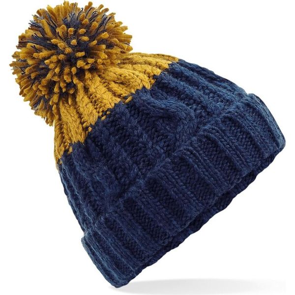 Beechfield Berretto Apres Unisex Adulto RW7276 (Taglia Unica) (Navy/Mustard)-image