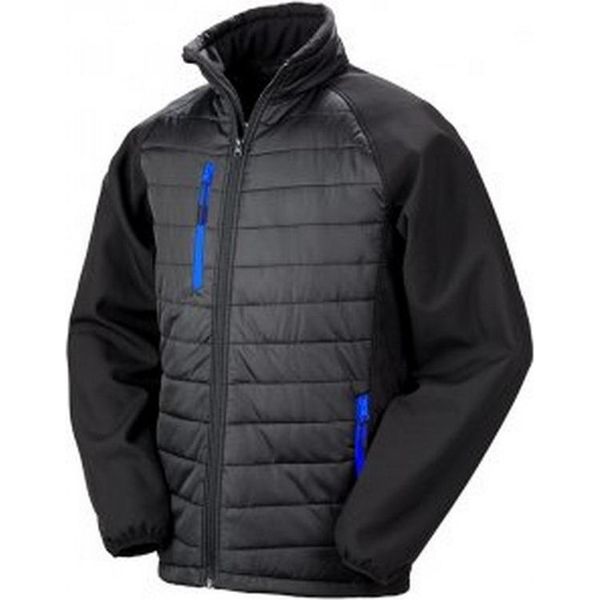 Giacca Softshell Result Da Uomo Compass Foderata PC3326 (Xs) (Nero/Blu Reale)-image