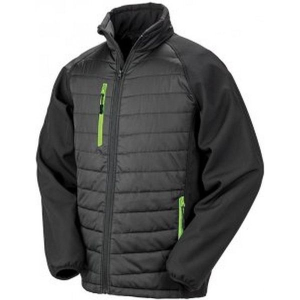 Result Giacca Softshell Da Uomo Compass Foderata PC3326 (L) (Nero/Lime)-image