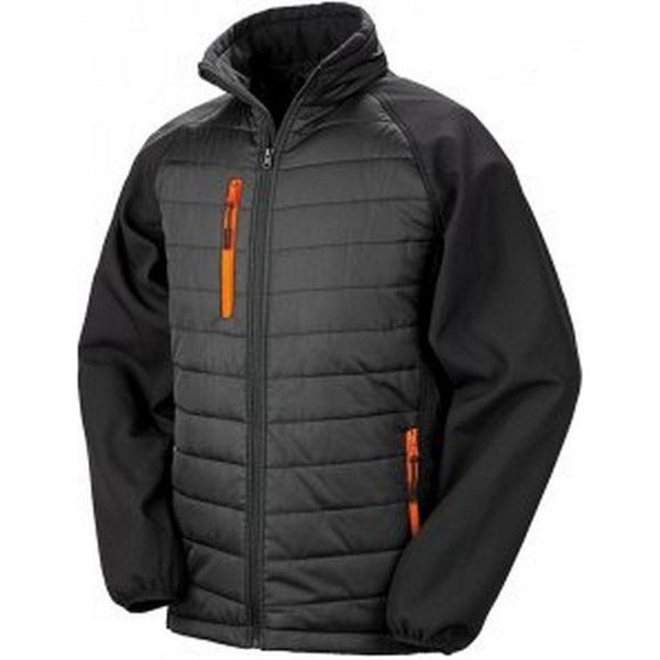 Result Giacca Softshell Da Uomo Compass Foderata PC3326 (L) (Nero/Arancione)-image