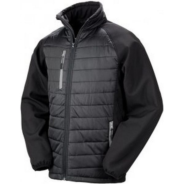 Result Giacca Softshell Da Uomo Compass Foderata PC3326 (Xs) (Nero/Grigio)-image